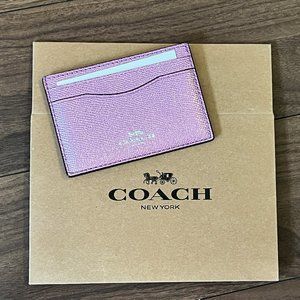 NWT Metallic Leather Card Holder Wallet